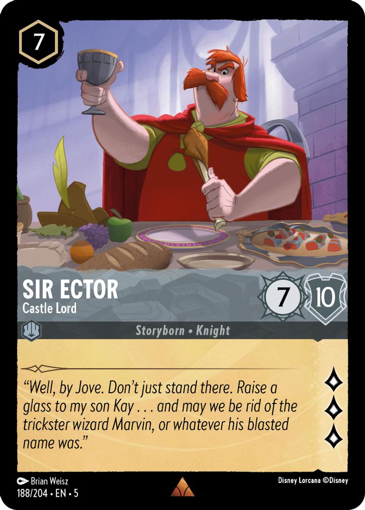 Sir Ector - Castle Lord 188/204 Rare Shimmering Skies Lorcana Near Mint