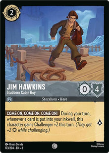 Jim Hawkins - Stubborn Cabin Boy 173/204 Common Azurite Sea Lorcana Near Mint