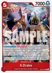 X.Drake OP14-016 Rare The Azure Sea's Seven One Piece Foil Near Mint