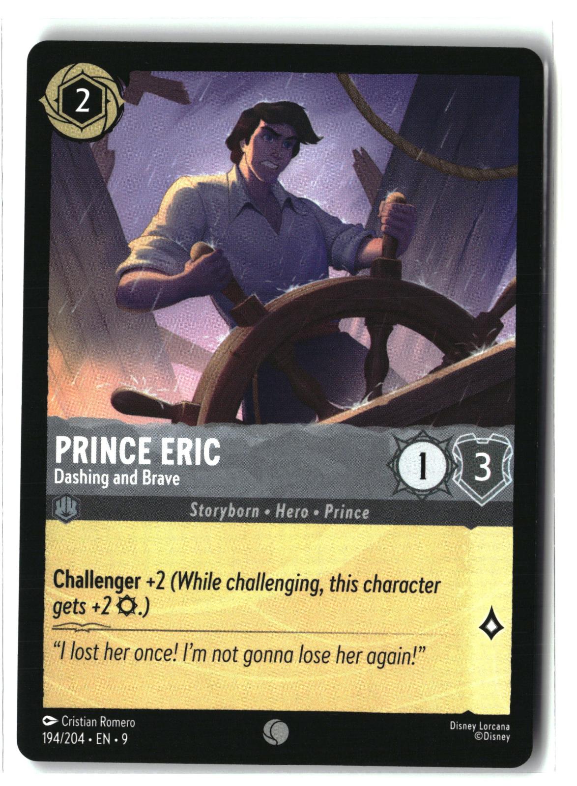 Prince Eric - Dashing and Brave 194/204 Common Fabled Lorcana Lightly Played