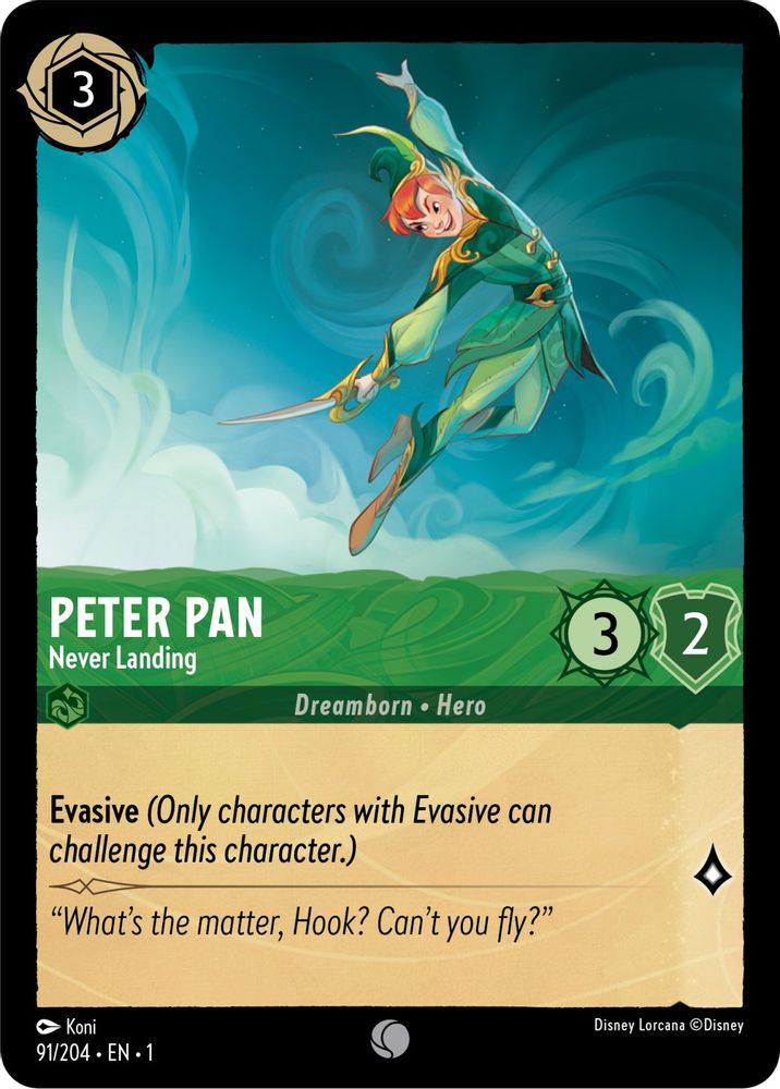 Peter Pan - Never Landing 91/204 Common The First Chapter Lorcana Near Mint