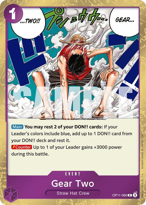 Gear Two OP11-080 Rare A Fist of Divine Speed One Piece Foil Near Mint