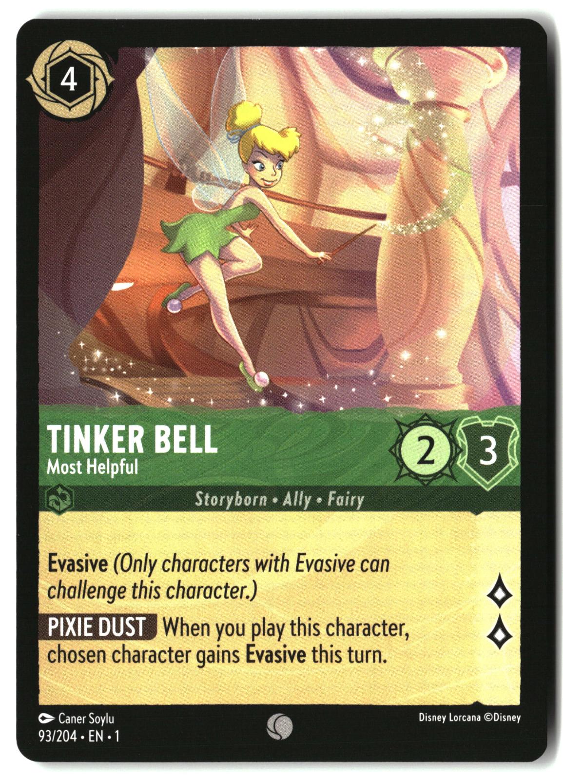 Tinker Bell - Most Helpful 93/204 Common The First Chapter Lorcana LP