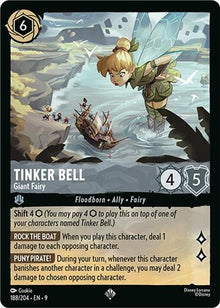 Tinker Bell - Giant Fairy 188/204 Super Rare Fabled Lorcana Near Mint