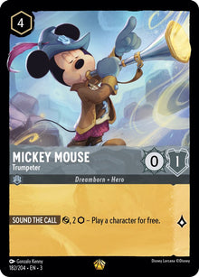 Mickey Mouse - Trumpeter 182/204 Legendary Into the Inklands Lorcana Near Mint