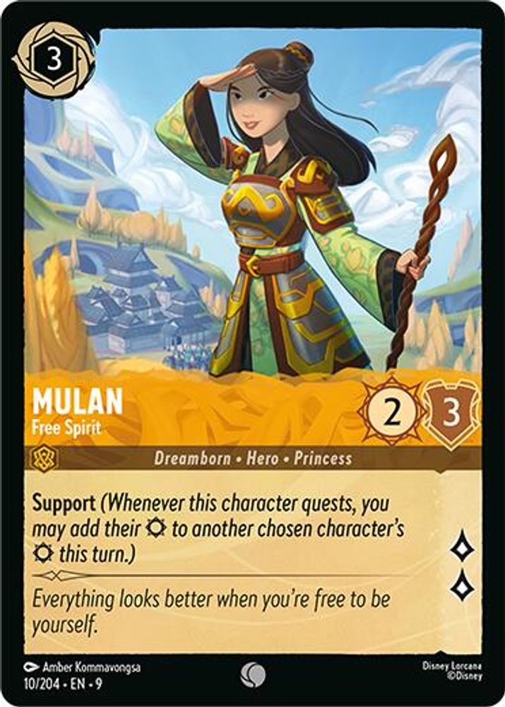 Mulan - Free Spirit 10/204 Common Fabled Lorcana Near Mint