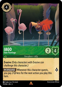 Iago - Fake Flamingo 79/204 Rare Shimmering Skies Lorcana Near Mint