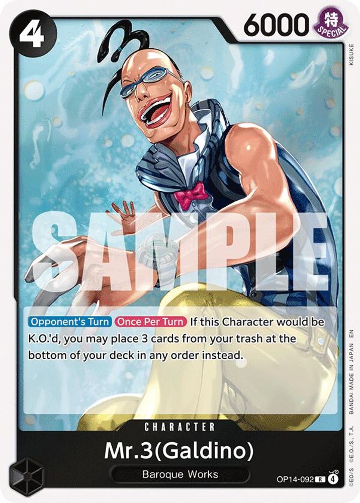 Mr.3(Galdino) OP14-092 Rare The Azure Sea's Seven One Piece Foil Near Mint