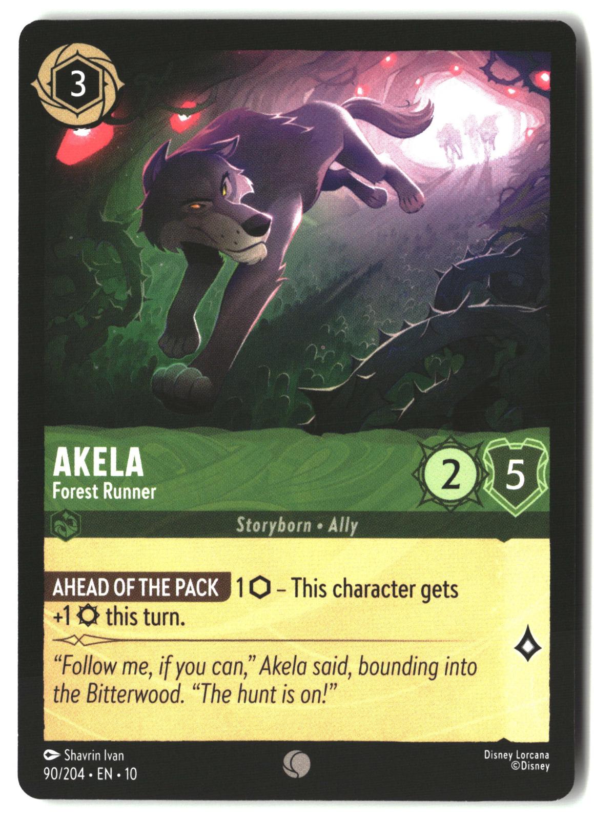 Akela - Forest Runner 90/204 Common Whispers in the Well Lorcana Lightly Played