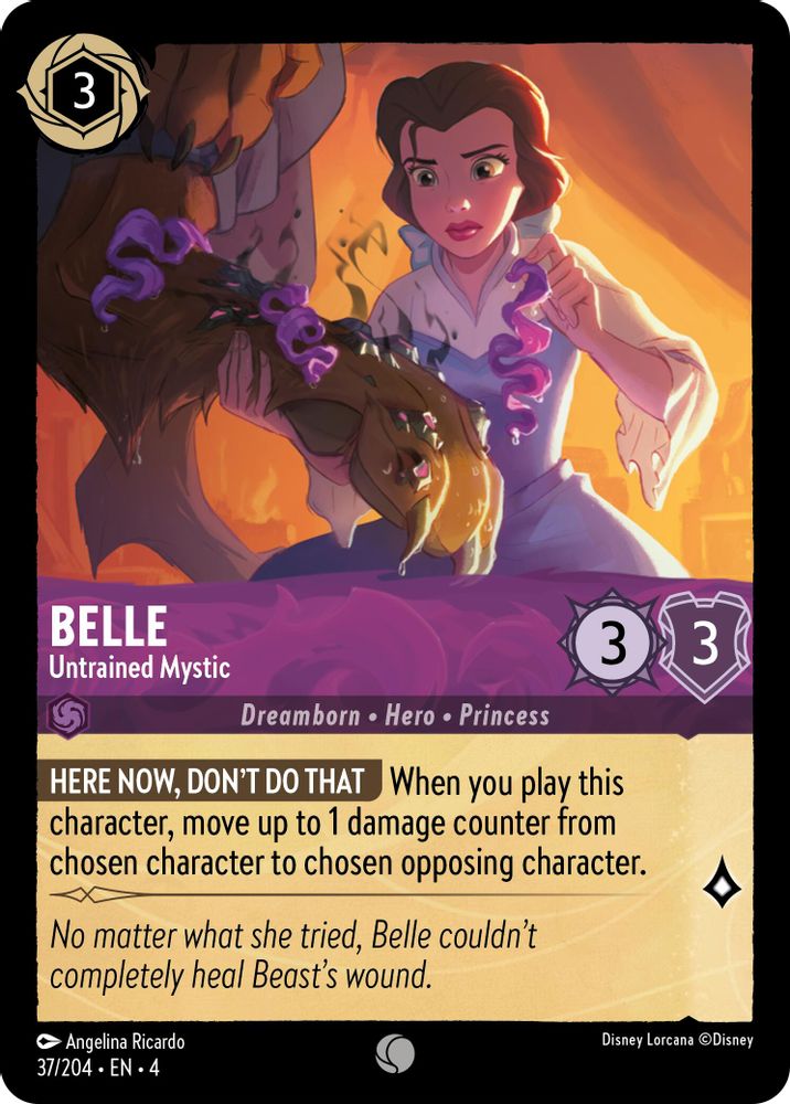 Belle - Untrained Mystic 37/204 Common Ursula's Return Lorcana Near Mint