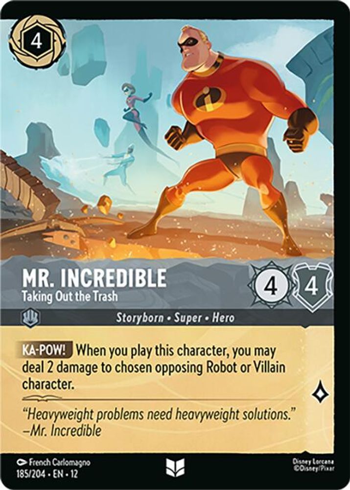 Mr. Incredible - Taking Out the Trash (Foil) 185/204 Lorcana Cold Foil NM