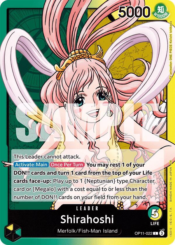 Shirahoshi (022) OP11-022 Leader A Fist of Divine Speed One Piece Near Mint