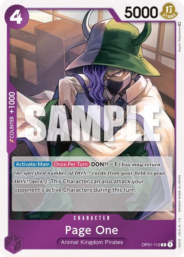 Page One OP01-112 Rare Romance Dawn One Piece Foil Near Mint