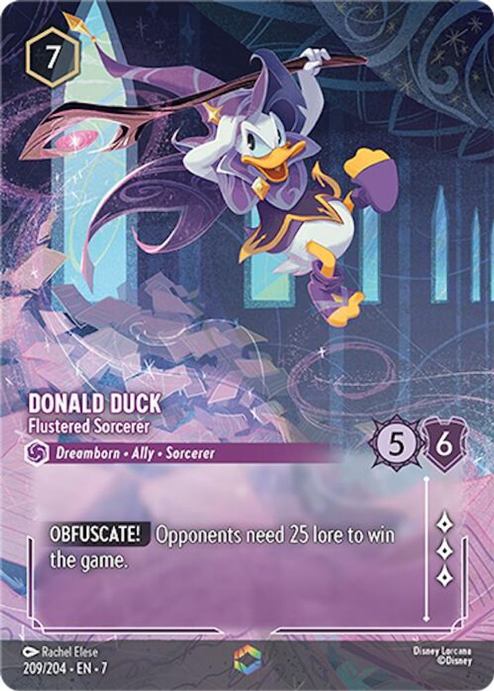 Donald Duck - Flustered Sorcerer (Enchanted) 209/204 Lorcana Holo NM