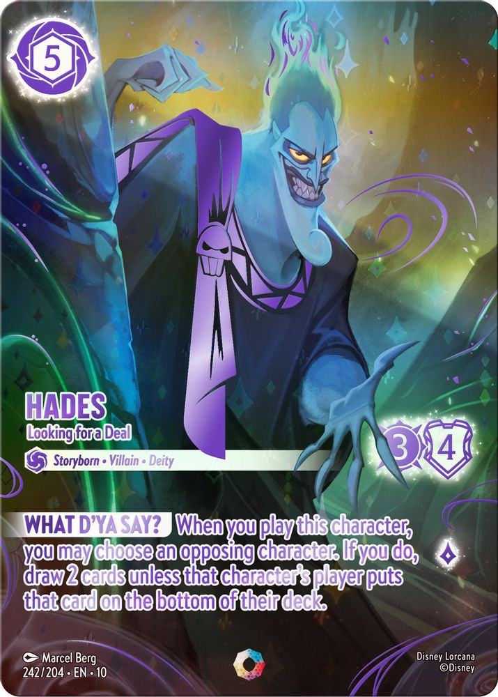 Hades - Looking for a Deal (Iconic) 242/204 Whispers in the Well Lorcana Holo NM