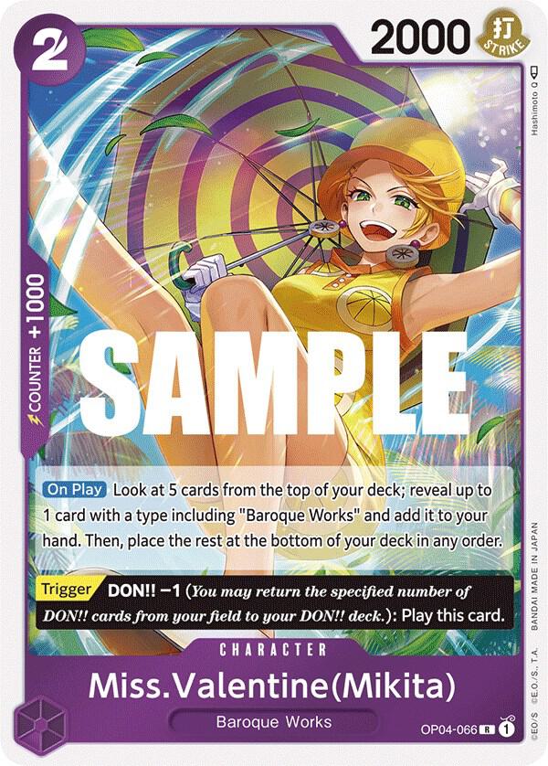 Miss.Valentine(Mikita) OP04-066 Rare Kingdoms of Intrigue One Piece Foil NM