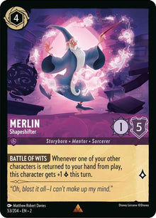 Merlin - Shapeshifter 53/204 Rare Rise of the Floodborn Lorcana Near Mint