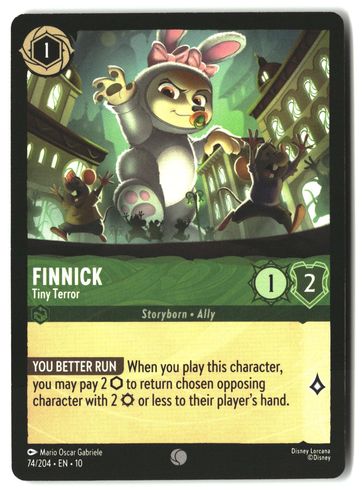 Finnick - Tiny Terror 74/204 Common Whispers in the Well Lorcana Lightly Played