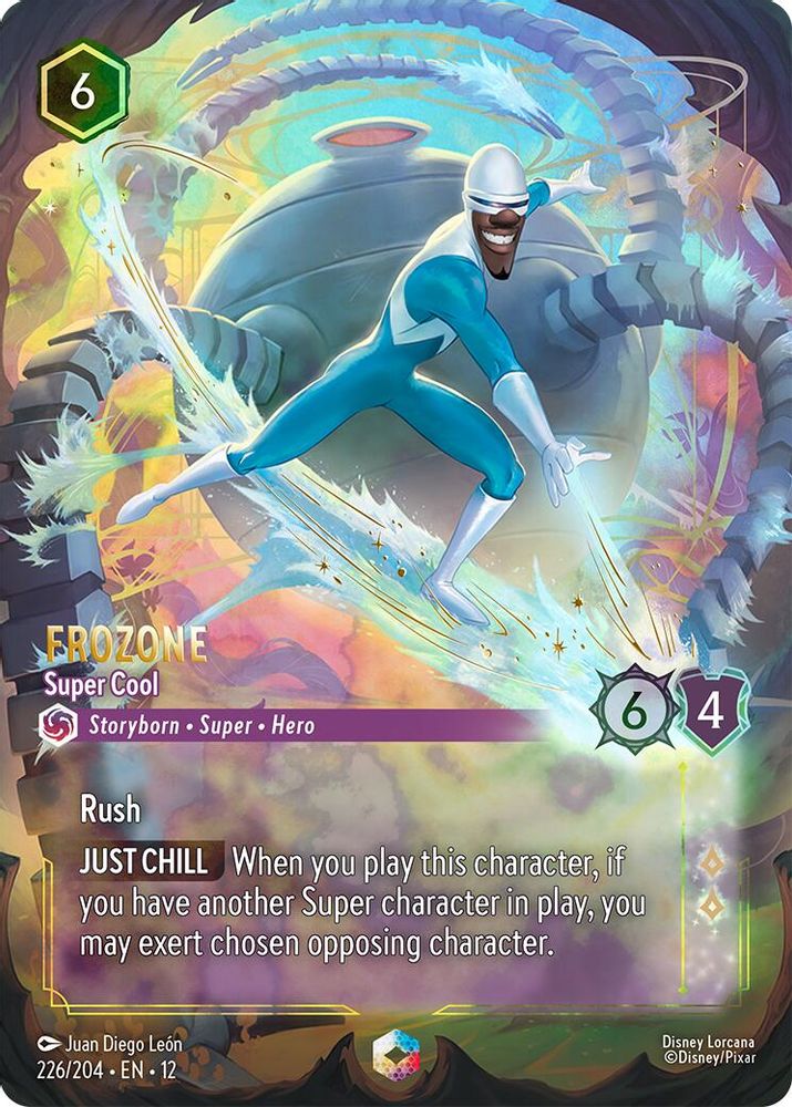 Frozone - Super Cool (Enchanted) 226/204 Enchanted Wilds Unknown Lorcana Holo NM