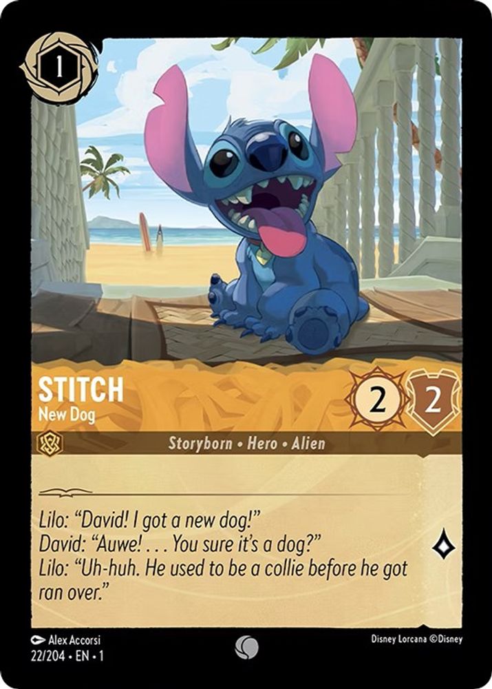 Stitch - New Dog 22/204 Common The First Chapter Lorcana Near Mint