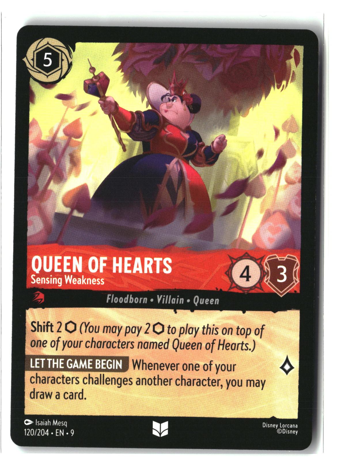 Queen of Hearts - Sensing Weakness 120/204 Uncommon Fabled Lorcana LP