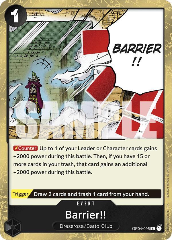 Barrier!! (Jolly Roger Foil) OP04-095 Premium Booster -The Best- One Piece NM