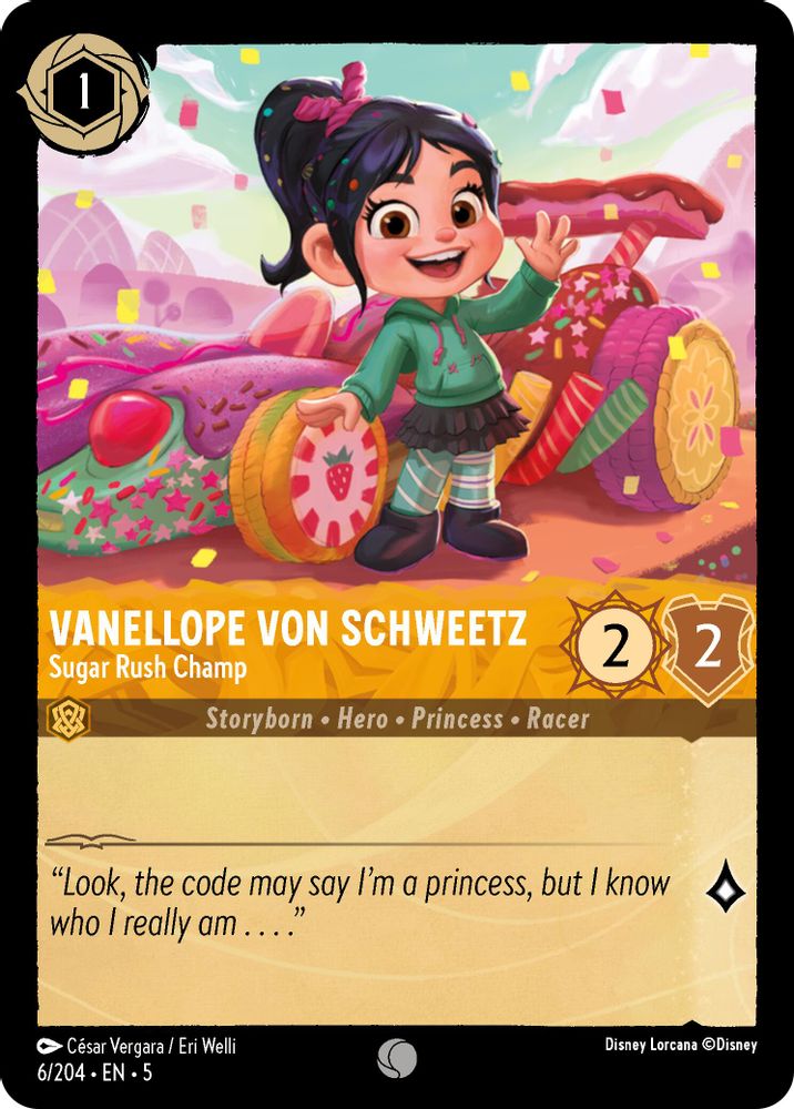 Vanellope von Schweetz - Sugar Rush Champ 6/204 Shimmering Skies Lorcana NM