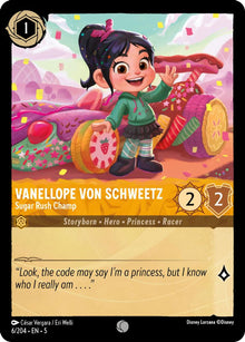 Vanellope von Schweetz - Sugar Rush Champ 6/204 Shimmering Skies Lorcana NM