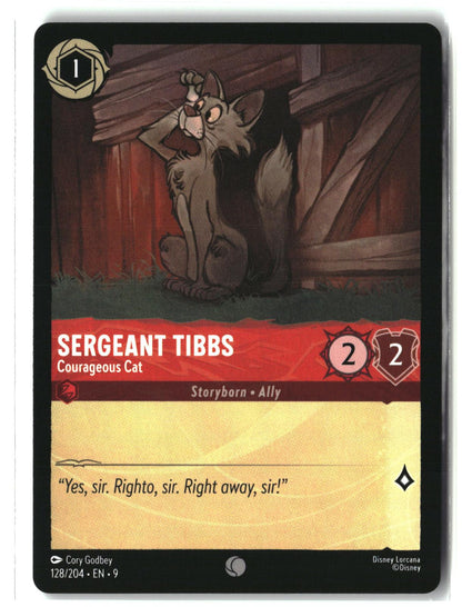 Sergeant Tibbs - Courageous Cat 128/204 Common Fabled Lorcana Lightly Played
