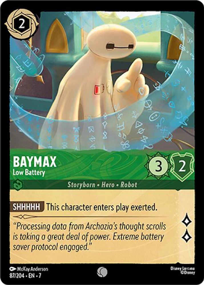 Baymax - Low Battery 87/204 Common Archazia's Island Lorcana Near Mint
