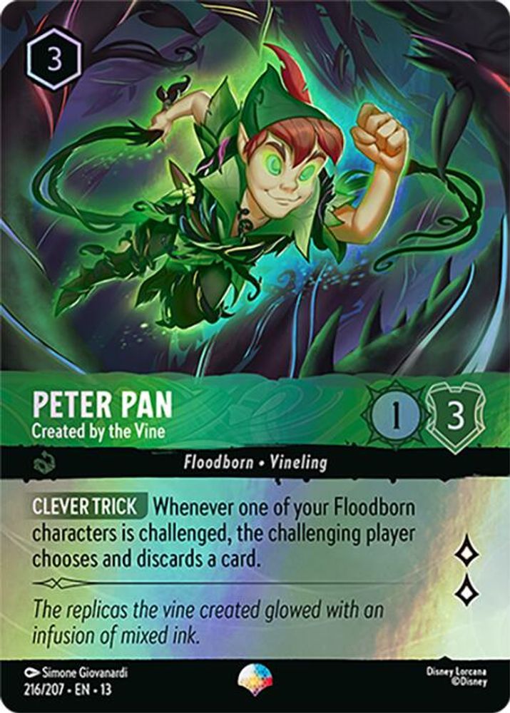 Peter Pan - Created by the Vine (Epic) 216/204 Lorcana Holo NM