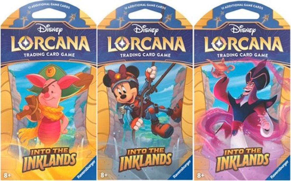 Disney Lorcana: Into the Inklands Sleeved Booster Pack Art Bundle [Set of 3] 