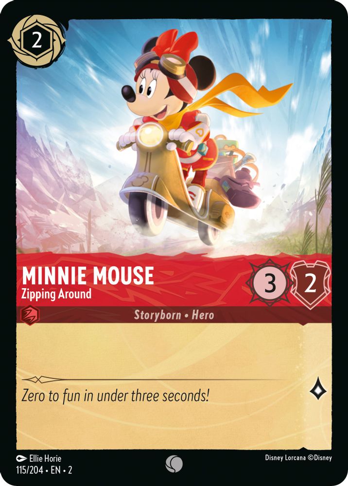 Minnie Mouse - Zipping Around 115/204 Common Rise of the Floodborn Lorcana NM