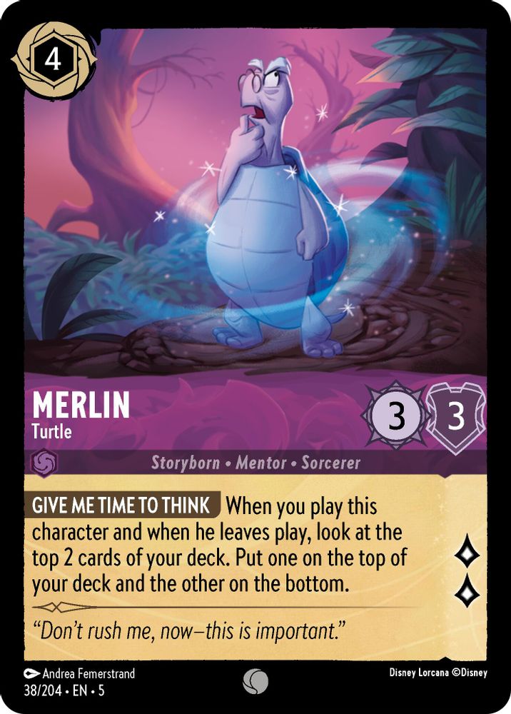 Merlin - Turtle 38/204 Common Shimmering Skies Lorcana Near Mint