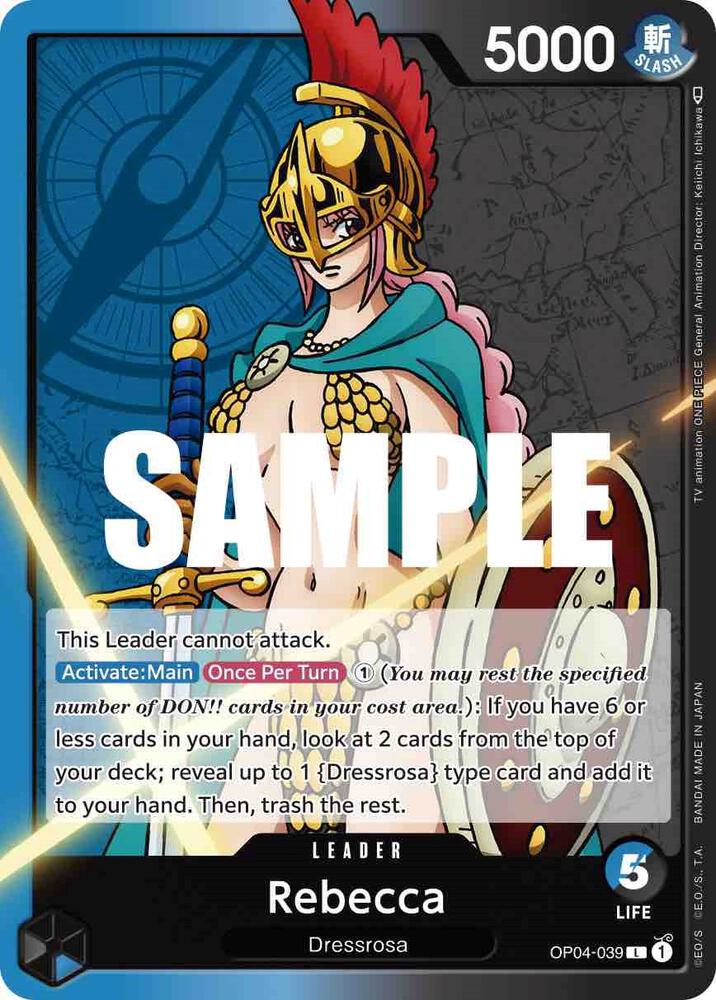 Rebecca (039) OP04-039 Leader Kingdoms of Intrigue One Piece Near Mint