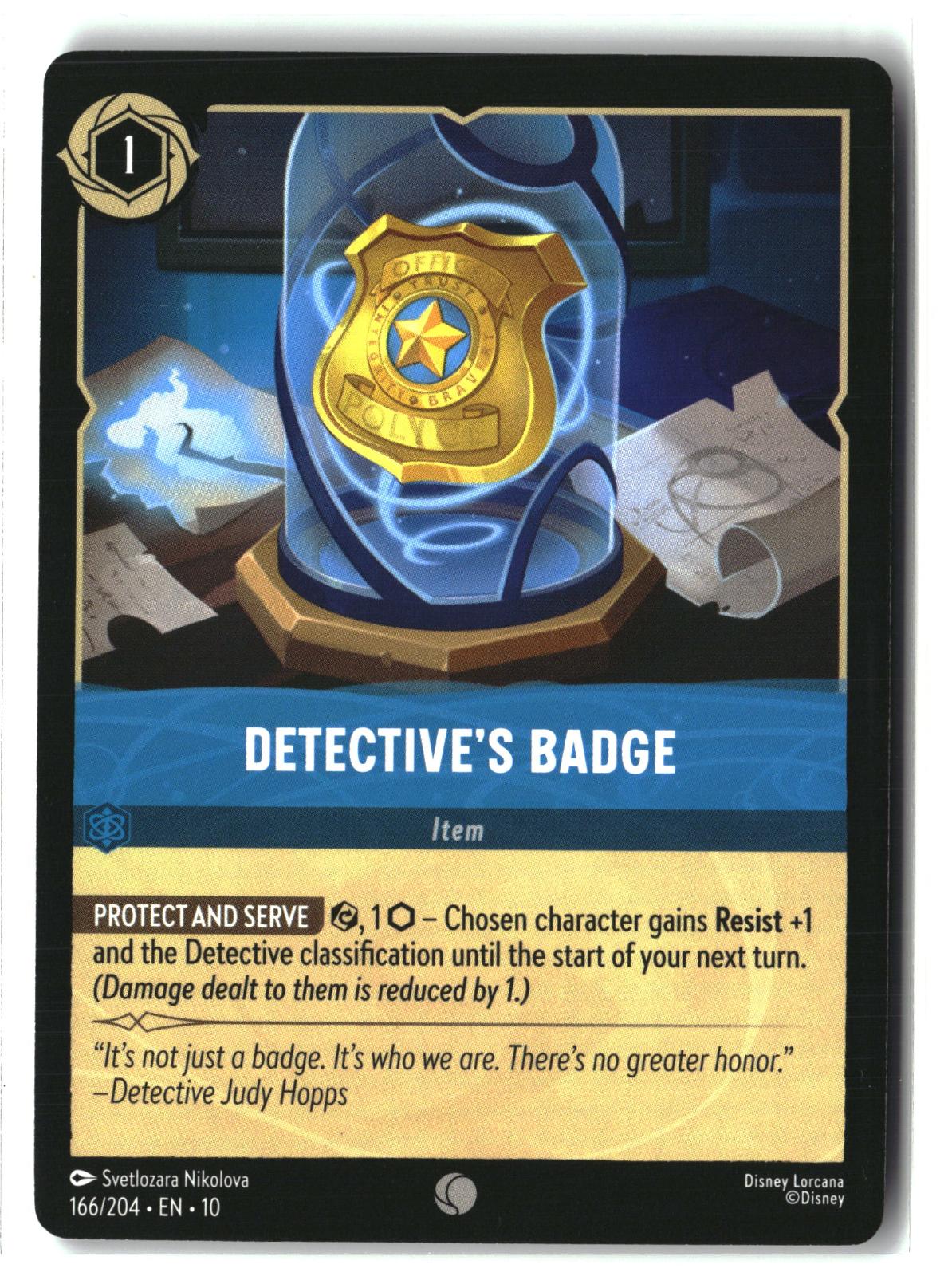 Detective's Badge 166/204 Common Whispers in the Well Lorcana Lightly Played