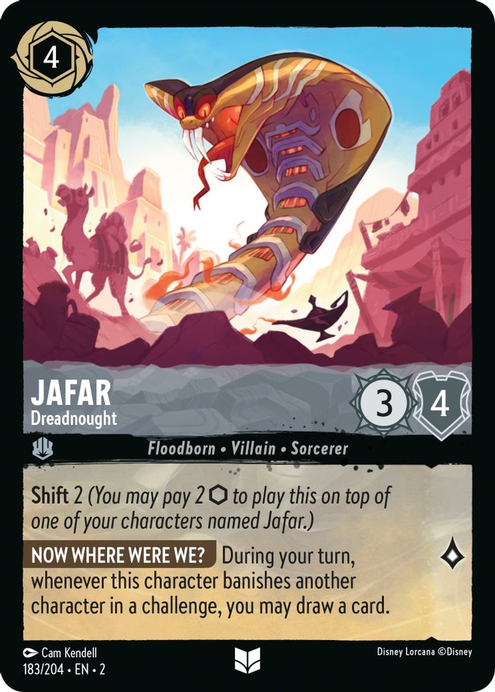 Jafar - Dreadnought 183/204 Uncommon Rise of the Floodborn Lorcana Near Mint
