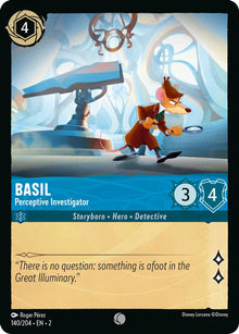 Basil - Perceptive Investigator 140/204 Common Rise of the Floodborn Lorcana NM