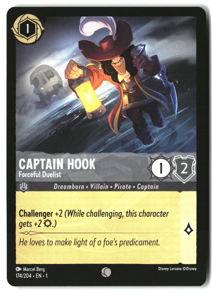 Captain Hook - Forceful Duelist 174/204 Common The First Chapter Lorcana LP