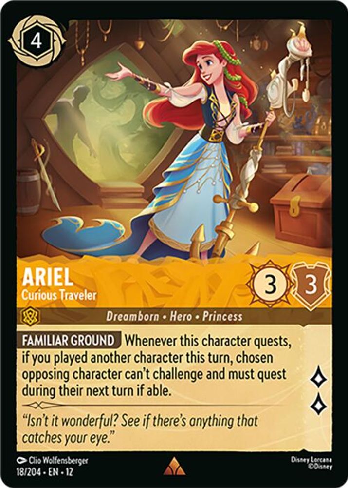 Ariel - Curious Traveler 18/204 Rare Wilds Unknown Lorcana Near Mint