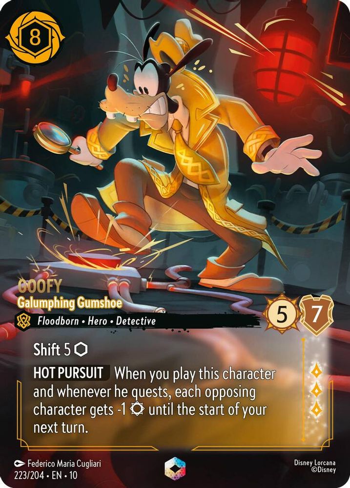 Goofy - Galumphing Gumshoe (Enchanted) 223/204 Lorcana Holo NM
