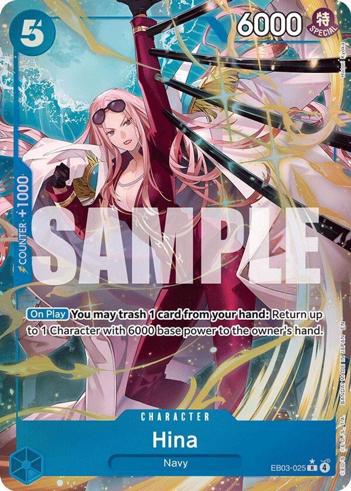 Hina (Alternate Art) EB03-025 Extra Booster: One Piece Heroines Edition One Piece Foil NM