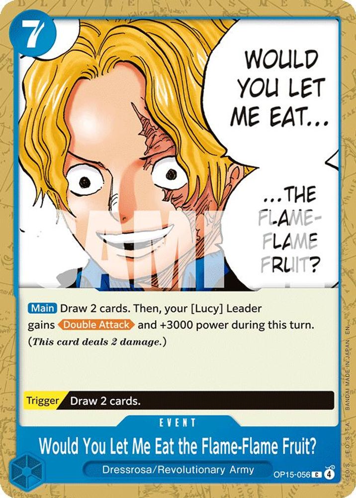 Would You Let Me Eat the Flame-Flame Fruit? OP15-056 Adventure on Kami's Island One Piece NM