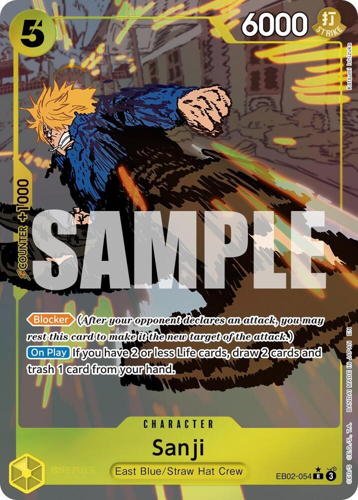 Sanji (Alternate Art) EB02-054 Extra Booster: Anime 25th Collection One Piece Foil NM