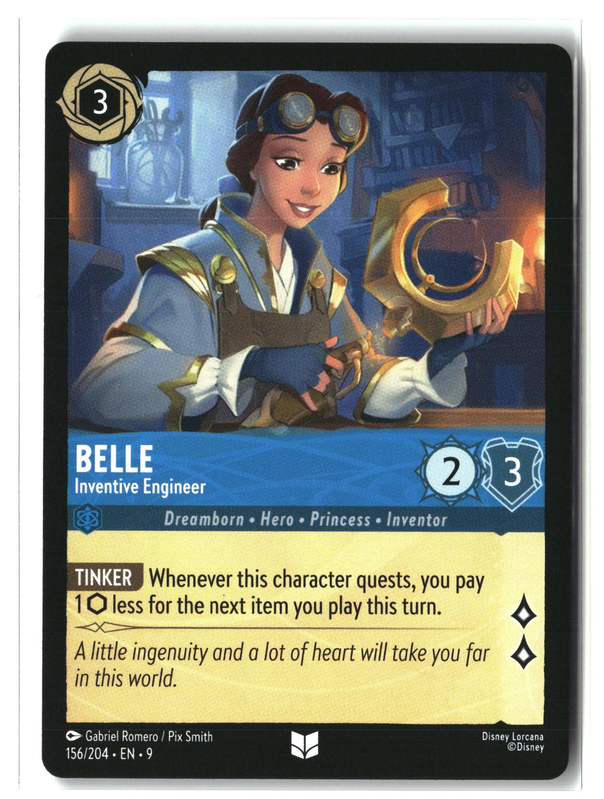 Belle - Inventive Engineer 156/204 Uncommon Fabled Lorcana Lightly Played