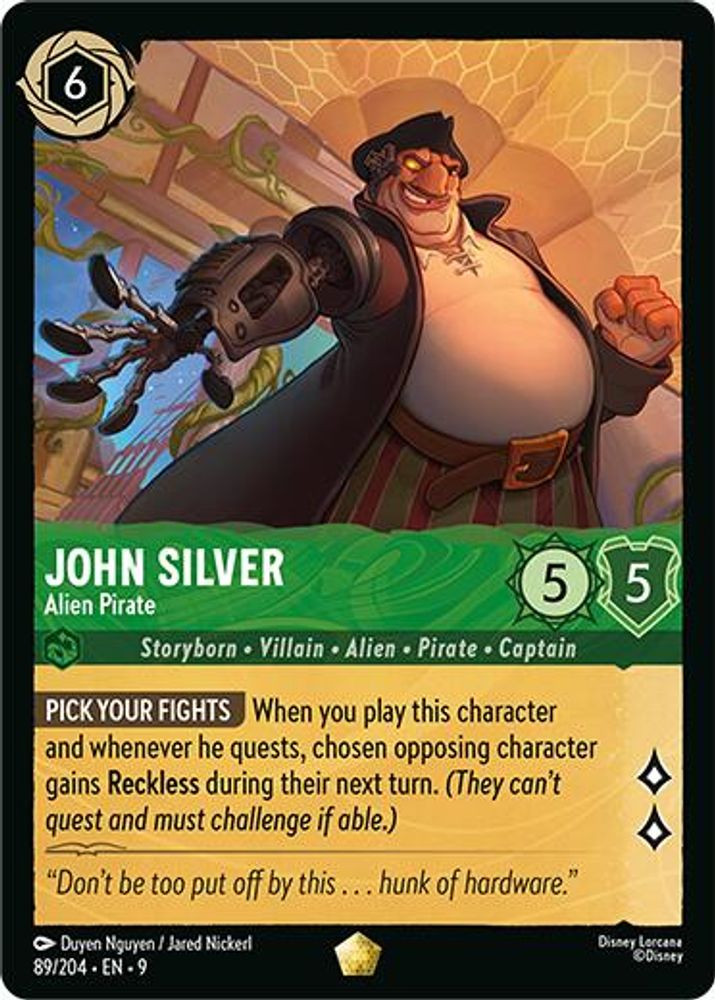 John Silver - Alien Pirate 89/204 Legendary Fabled Lorcana Near Mint