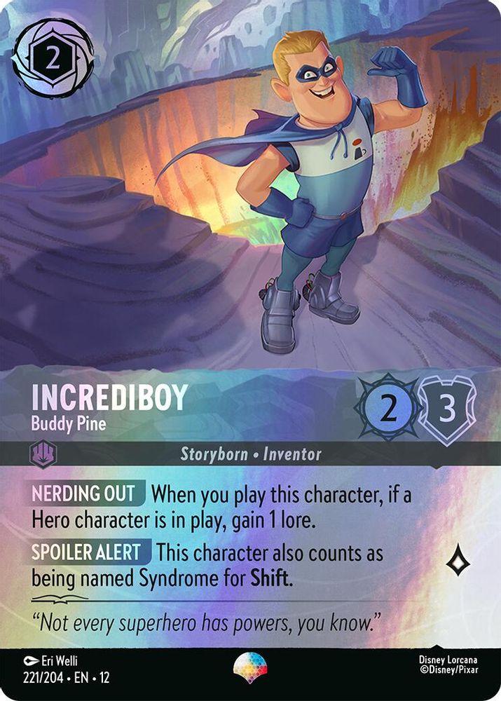 Incrediboy - Buddy Pine (Epic) 221/204 Epic Wilds Unknown Lorcana Holo Near Mint