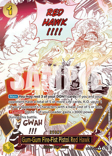 Gum-Gum Fire-Fist Pistol Red Hawk (Alternate Art) OP11-114 A Fist of Divine Speed One Piece Foil NM