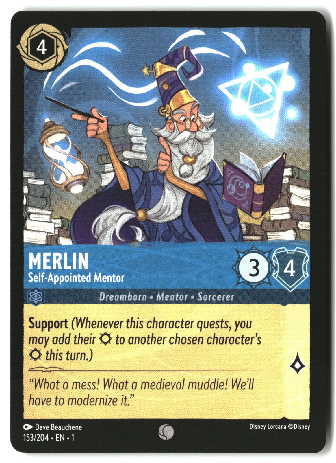 Merlin - Self-Appointed Mentor 153/204 Common The First Chapter Lorcana LP