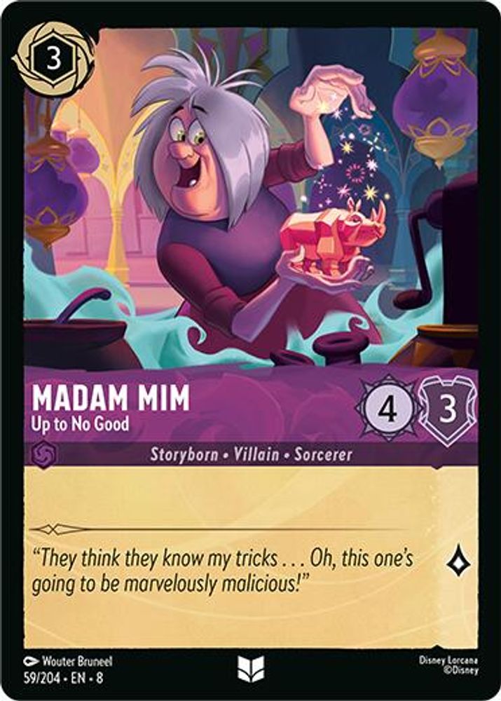 Madam Mim - Up to No Good 59/204 Uncommon Reign of Jafar Lorcana Near Mint